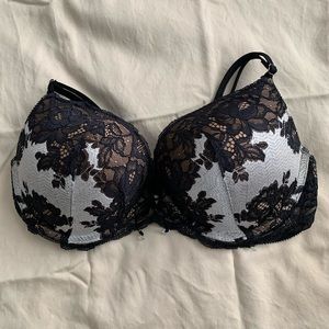 Fancy Black & White Lace Bra